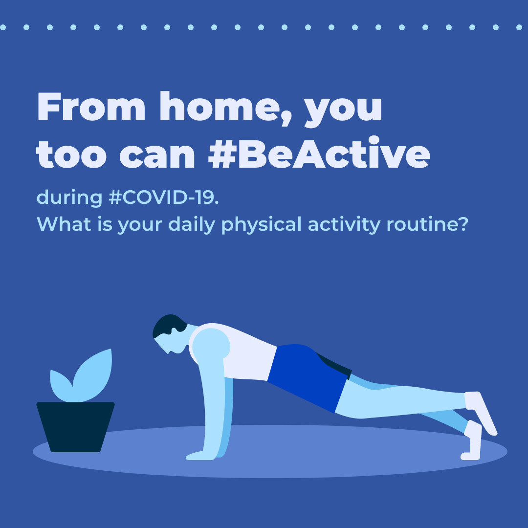 Covid-19 From Home Be Active 1080x1080 template