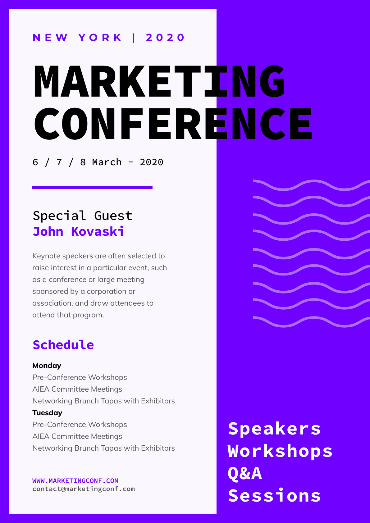 Marketing Conf WorkShop – Poster Template 1191x1684 template preview