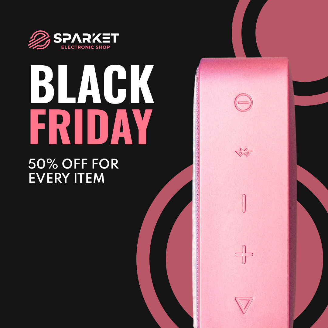 Black Friday Pink Portable Speaker 1080x1080 template