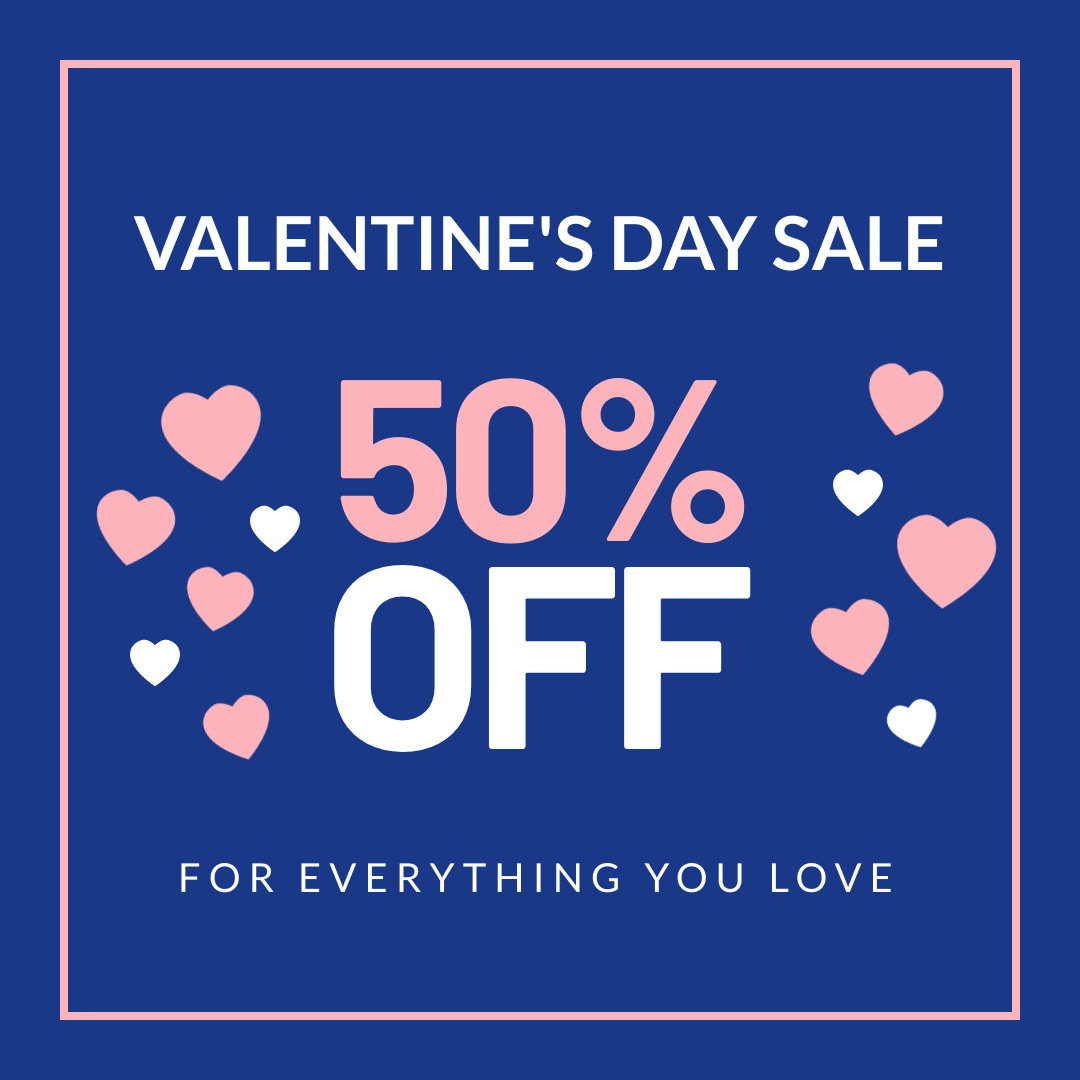 Valentine's Day Sale Ad Template 1080x1080 template