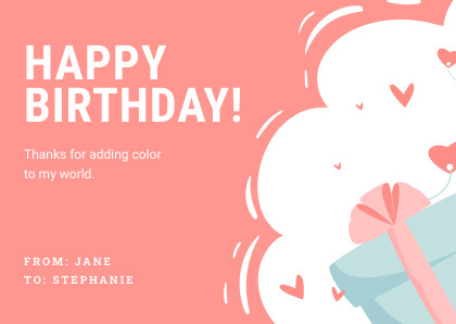 Pink Birthday Gift Box – Card Template 420x298 template