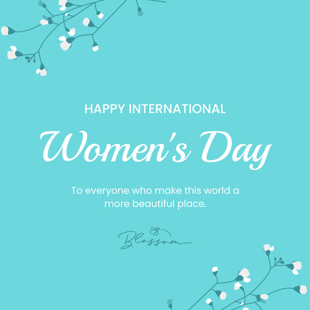 Teal Blossom Women`s Day 1080x1080 template