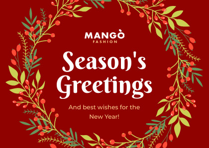 Christmas Season Wreath Greetings Card 420x298 template
