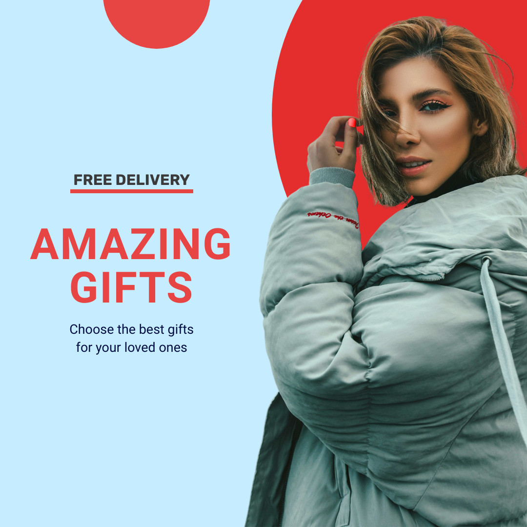 Amazing Christmas Gifts Delivery 1080x1080 template
