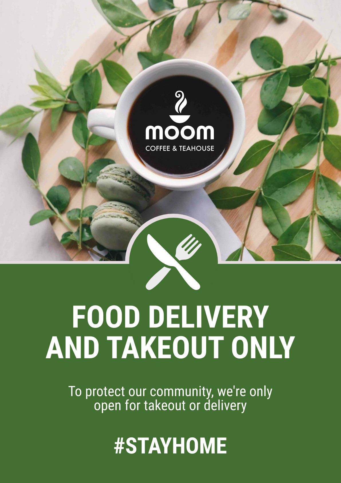 Stayhome Food Delivery and Takeout – Poster Template 1191x1684 template preview