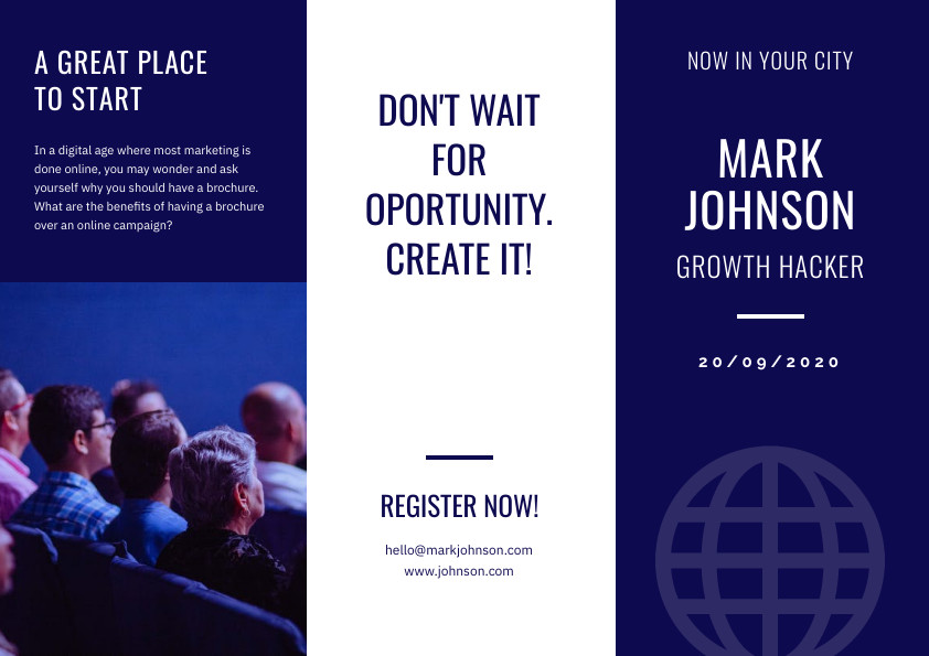 Mark Johnson Growth Hacker – Brochure Template 842x595 template preview