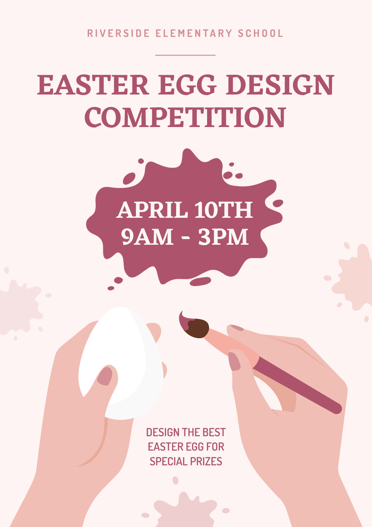 Easter Egg Design School Event – Poster Template  1191x1684 template preview