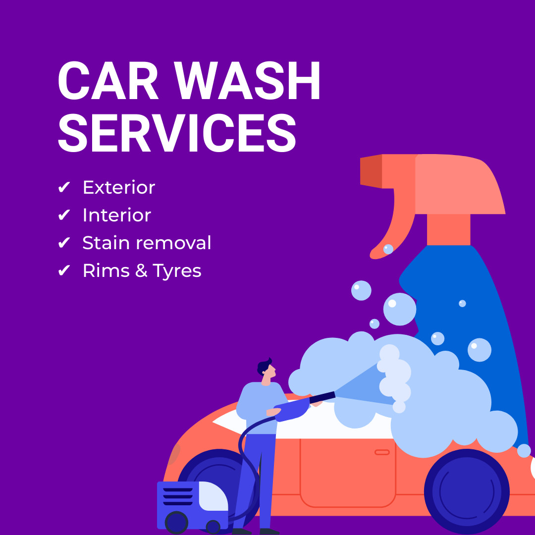Full Car Wash Service Package 1080x1080 template