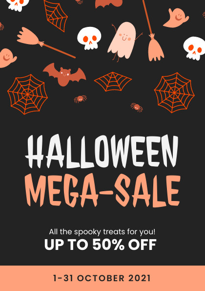Halloween Mega Sale Spooky Treats Flyer 420x595 template