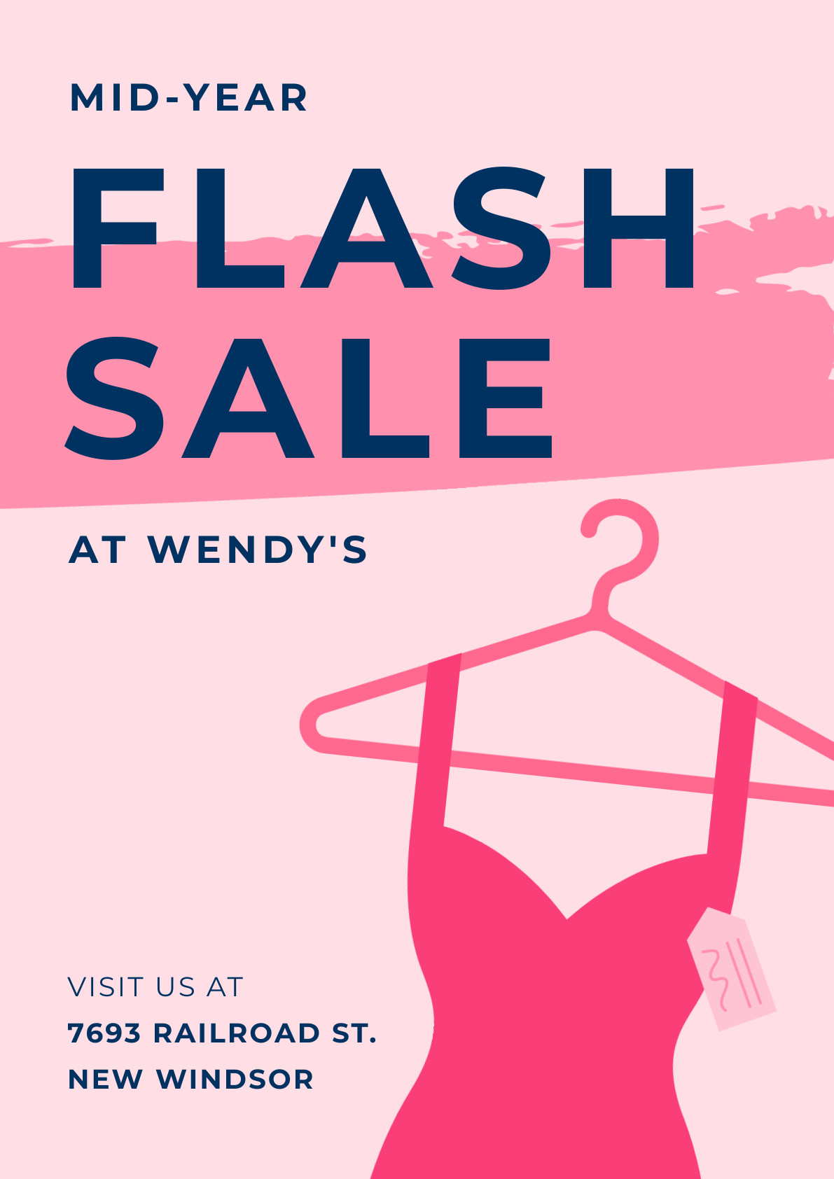 Mid-year Flash Clothes Sale – Poster Template 1191x1684 template