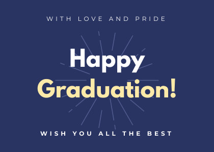 Happy Blue Graduation – Card Template 420x298 template