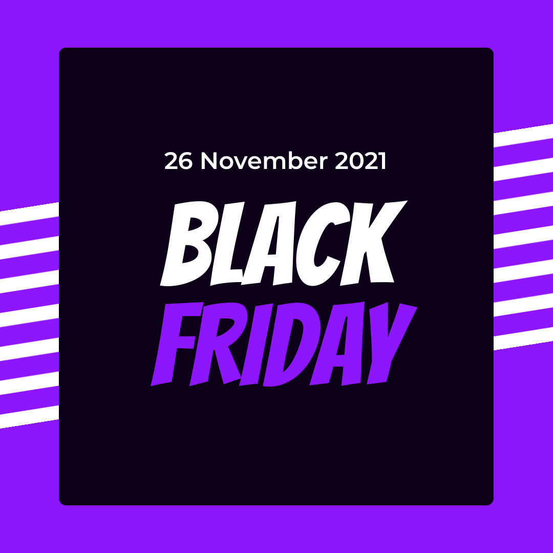 White Lines Purple Black Friday 1080x1080 template