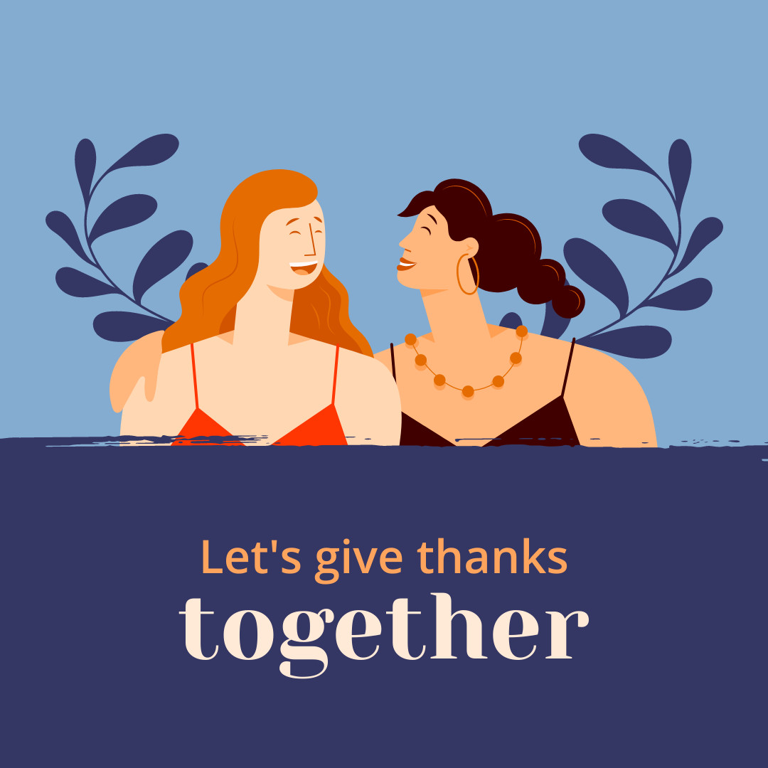 Let's Give Thanks Together Girls 1080x1080 template preview