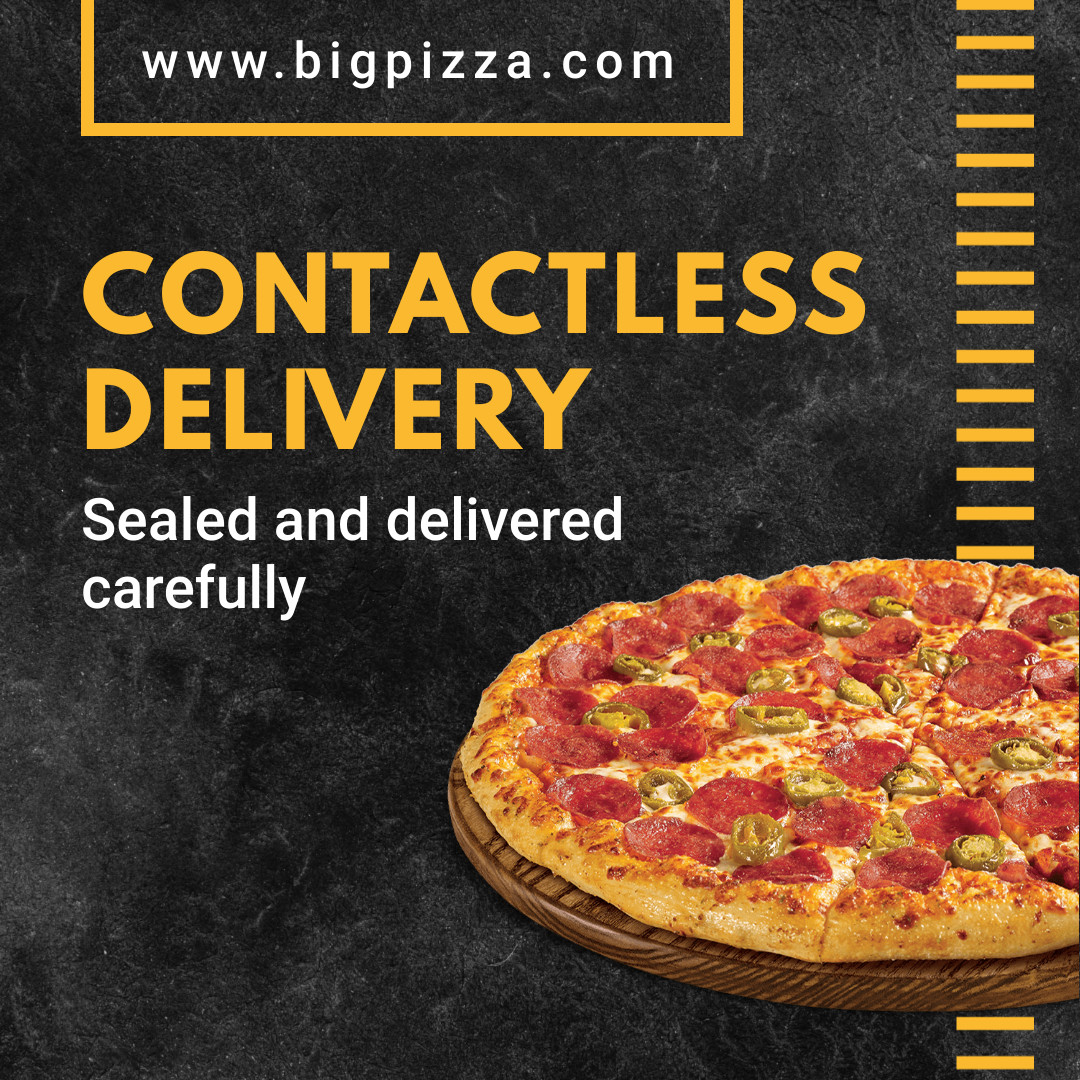 Contactless Pizza Delivery 1080x1080 template