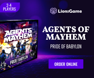 Purple Board Game Agents of Mayhem 300x250 template