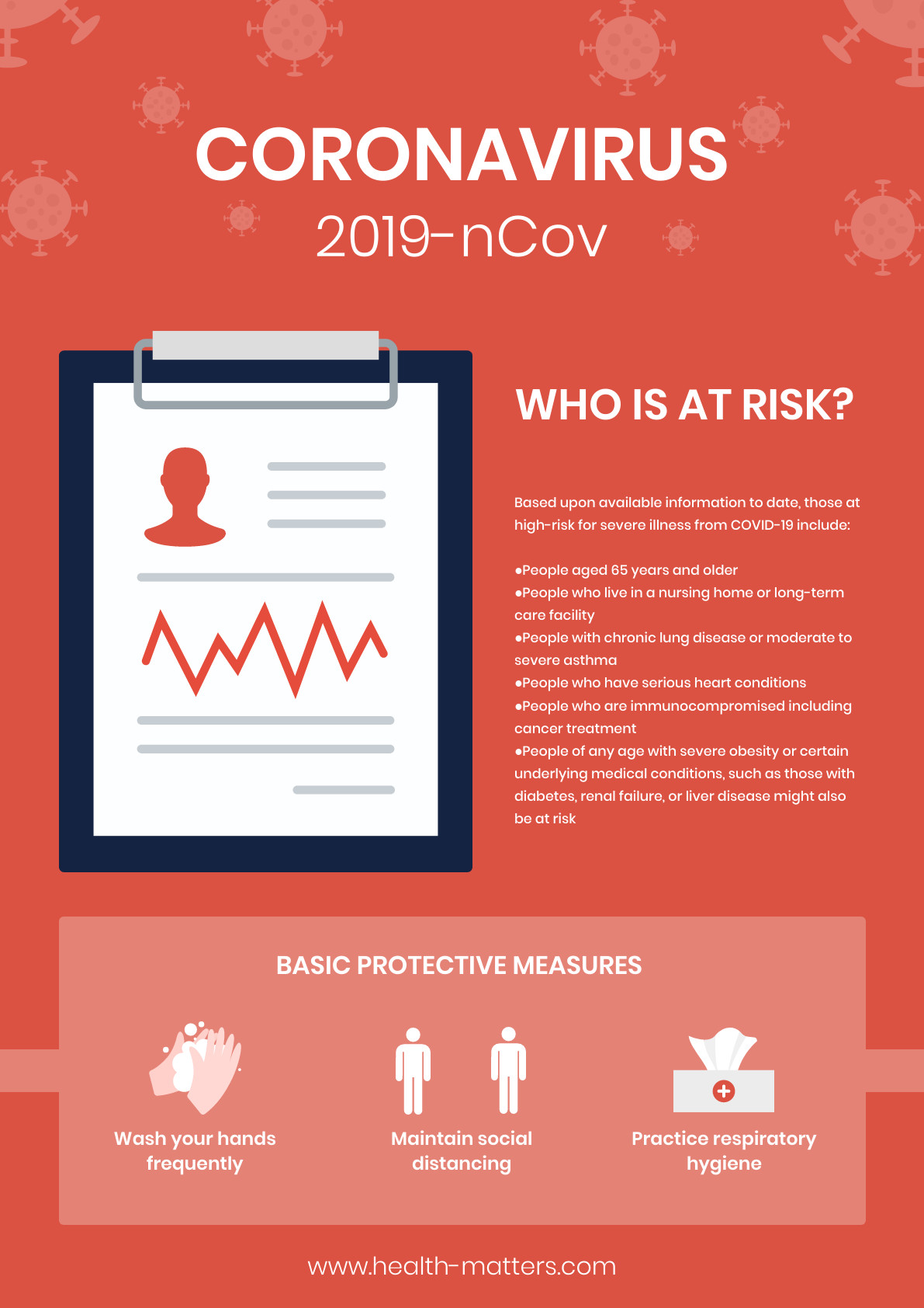 People at Risk for Coronavirus – Poster Template 1191x1684 template