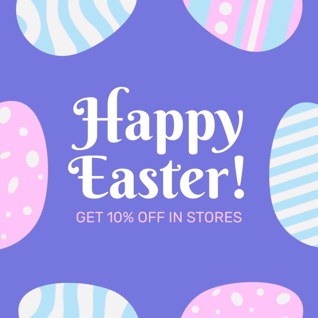 Happy Easter Eggs Deal Illustration 1080x1080 template
