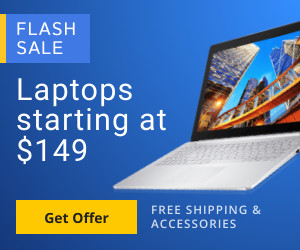 Blue Laptop Flash Sales  300x250 template