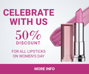 Celebrate Women's Day Lipstick 300x250 template