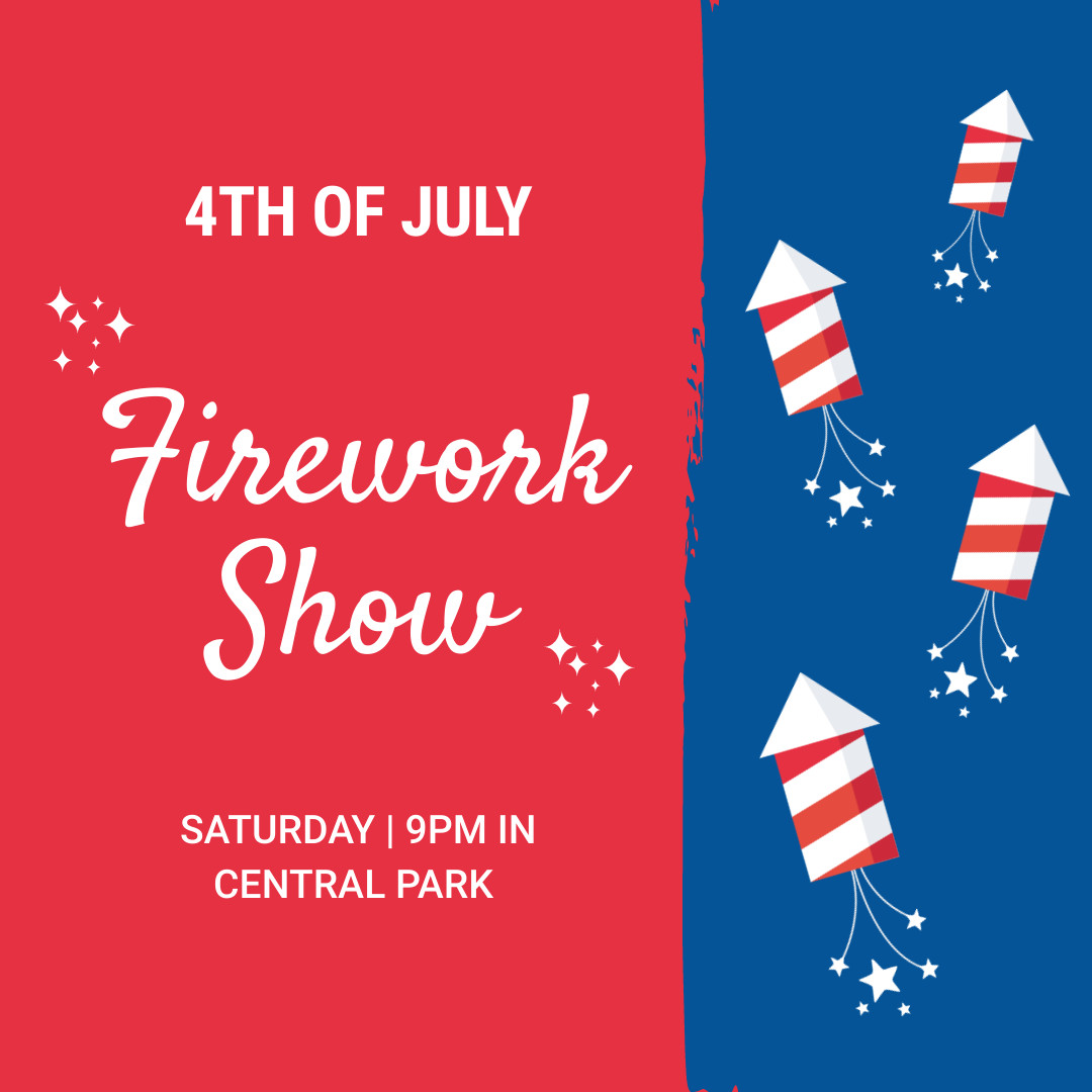 4th of July Firework Show 1080x1080 template