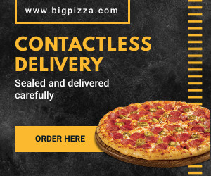 Contactless Pizza Delivery 300x250 template