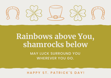 Saint Patrick's Rainbow Above You – Card Template 420x298 template preview