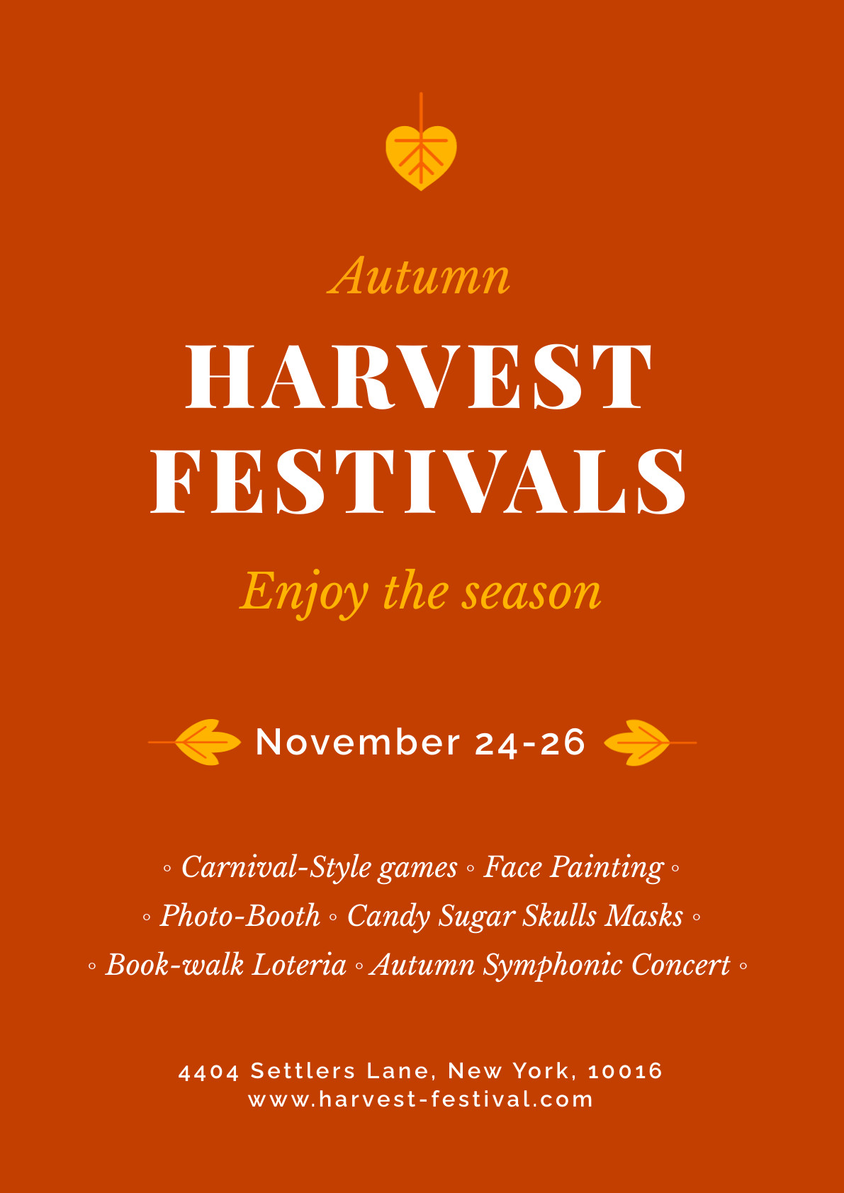 Autumn Harvest Festivals Poster 1191x1684 template