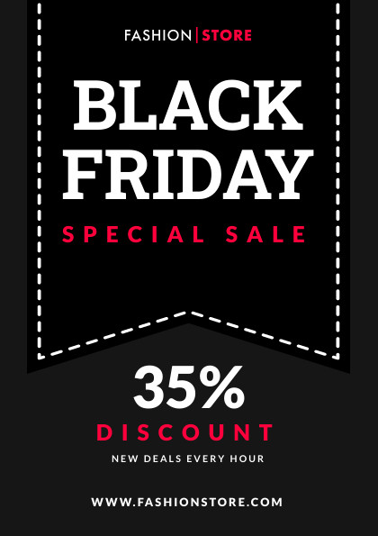 Black Friday Fashion Store Special Sale Flyer 420x595 template