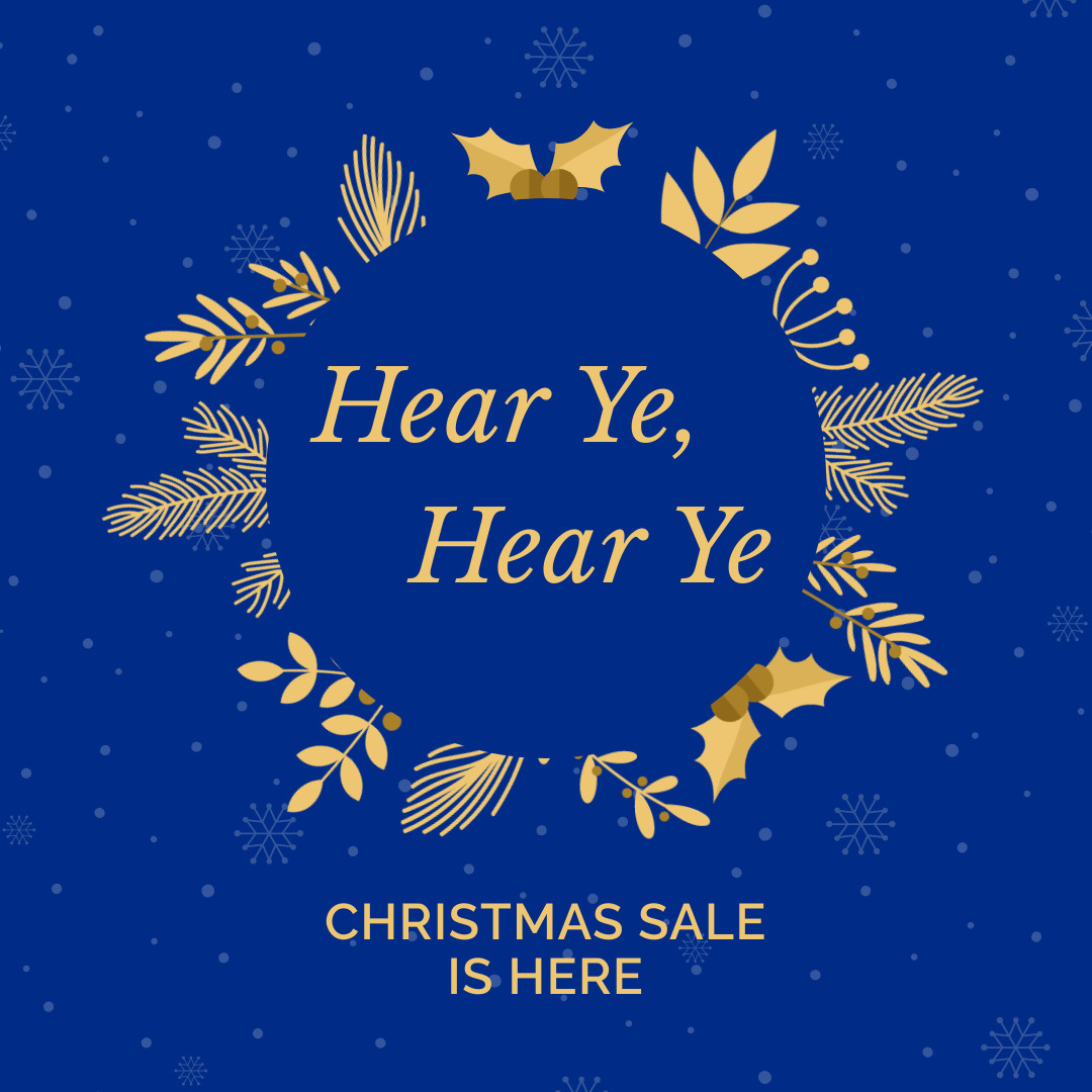 Blue With Snowflakes Christmas Promotion Template 1080x1080 template