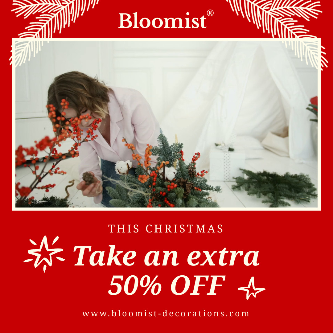 Extra Discount on Christmas Decorations Video 1080x1080 template