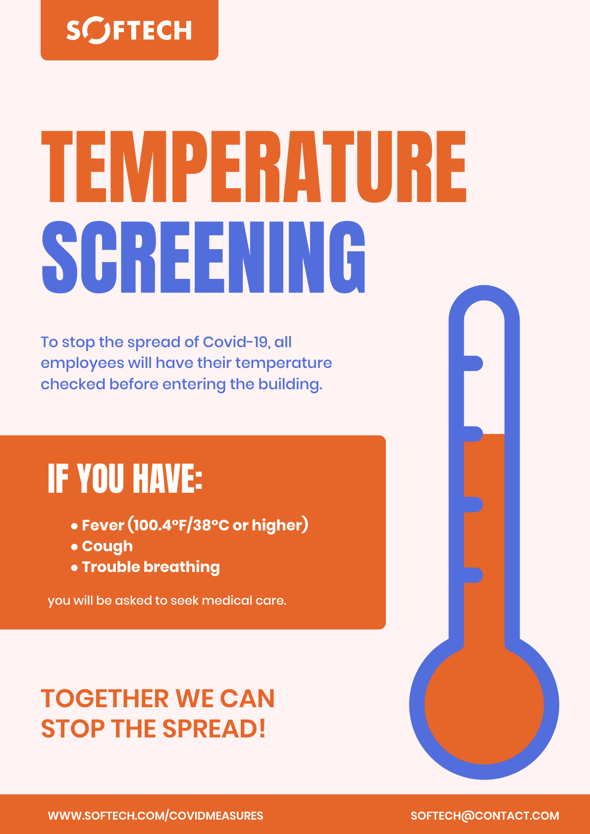 Temperature Screening Covid19 – Poster Template 1191x1684 template