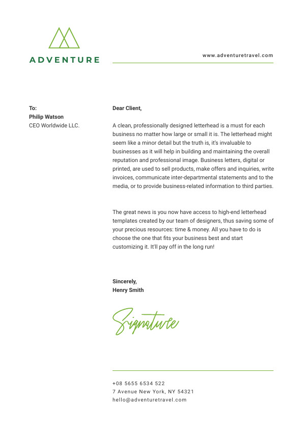Adventure Travel – Letterhead Template 595x842 template