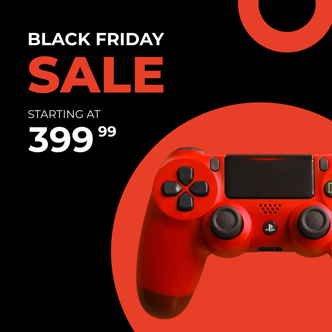 Black Friday Red PS4 PRO Controller 1080x1080 template
