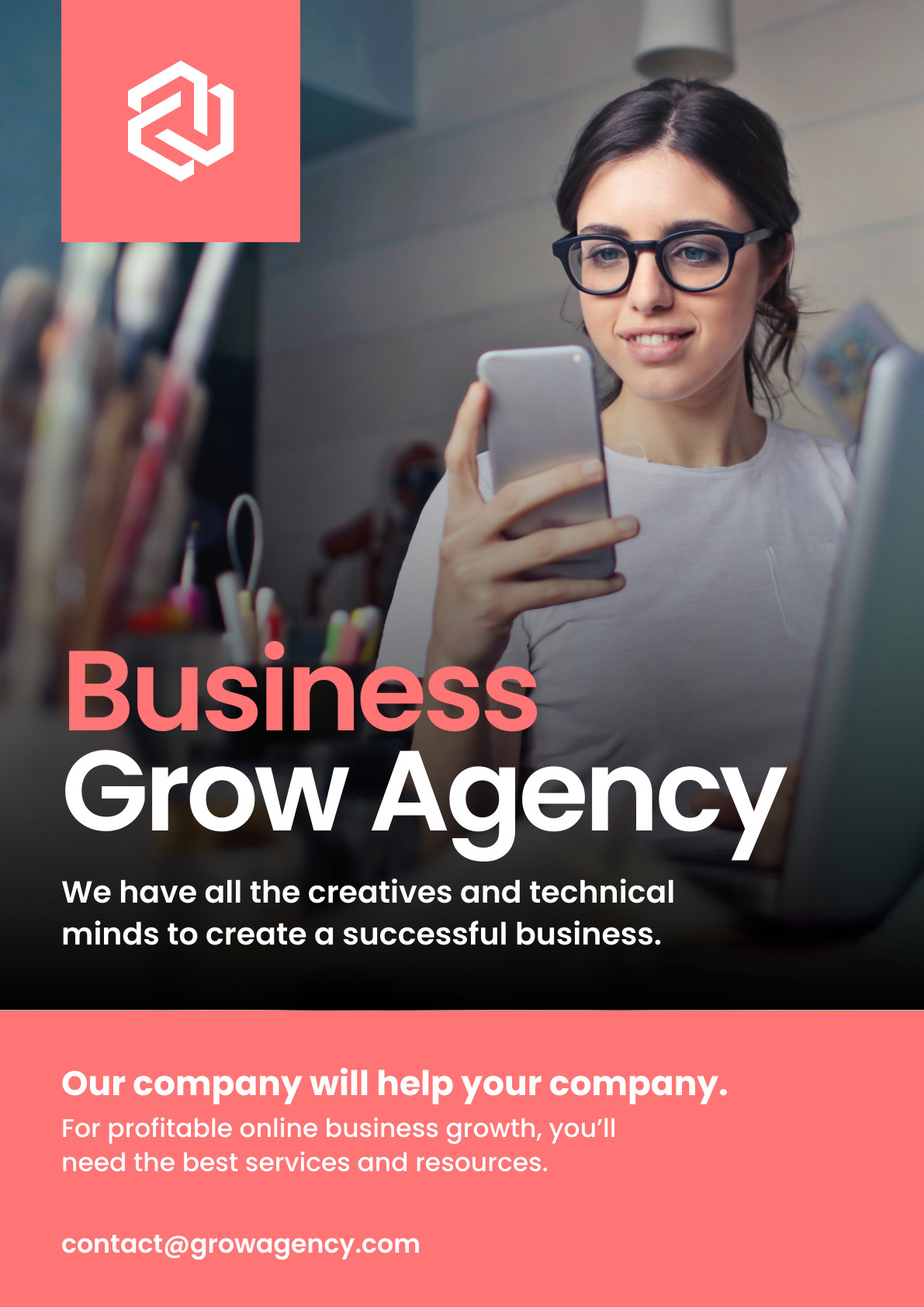 Business Grow Agency for Success Poster 1191x1684 template