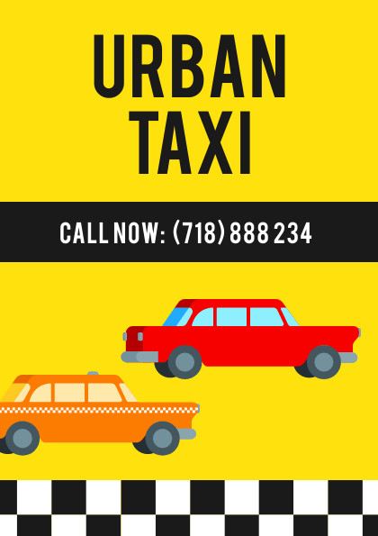 Yellow Urban Taxi – Flyer Template 420x595 template