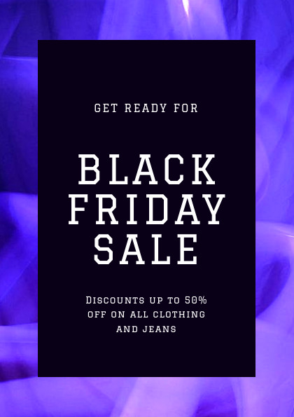 Black Friday Clothing and Jeans Flyer 420x595 template