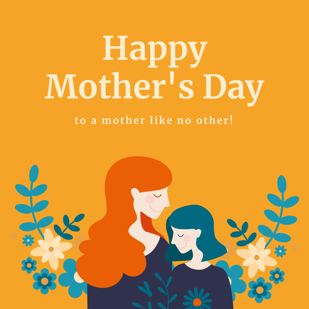 Colorful Happy Mother's Day Illustration 1080x1080 template