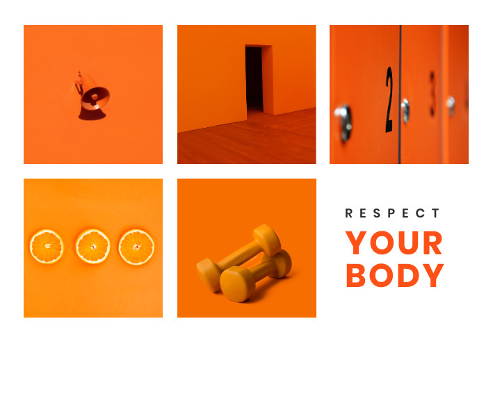 Respect Your Orange Body – Photo Collage Template 709x567 template