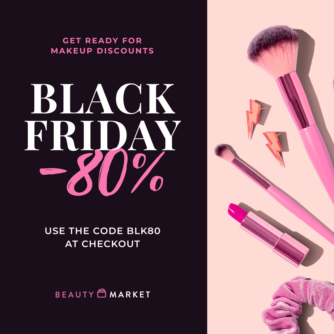 Black Friday Pink Makeup Discounts 1080x1080 template