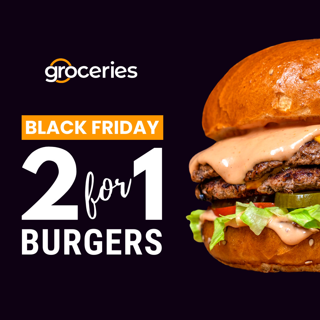 Black Friday 2 for 1 Burgers 1080x1080 template