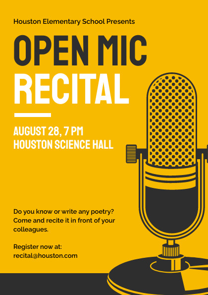 Open Mic Recital School Flyer 420x595 template preview