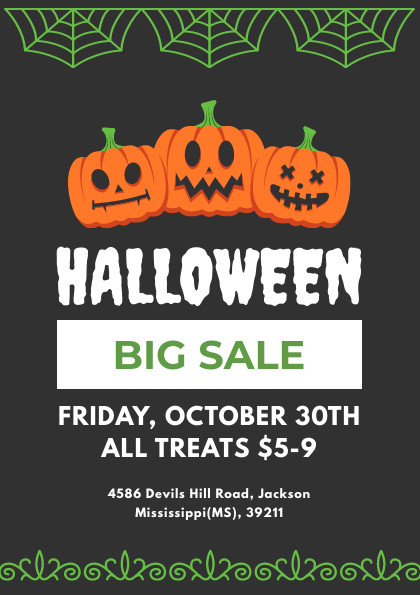 Halloween Big Sale Pumpkin Flyer 420x595 template