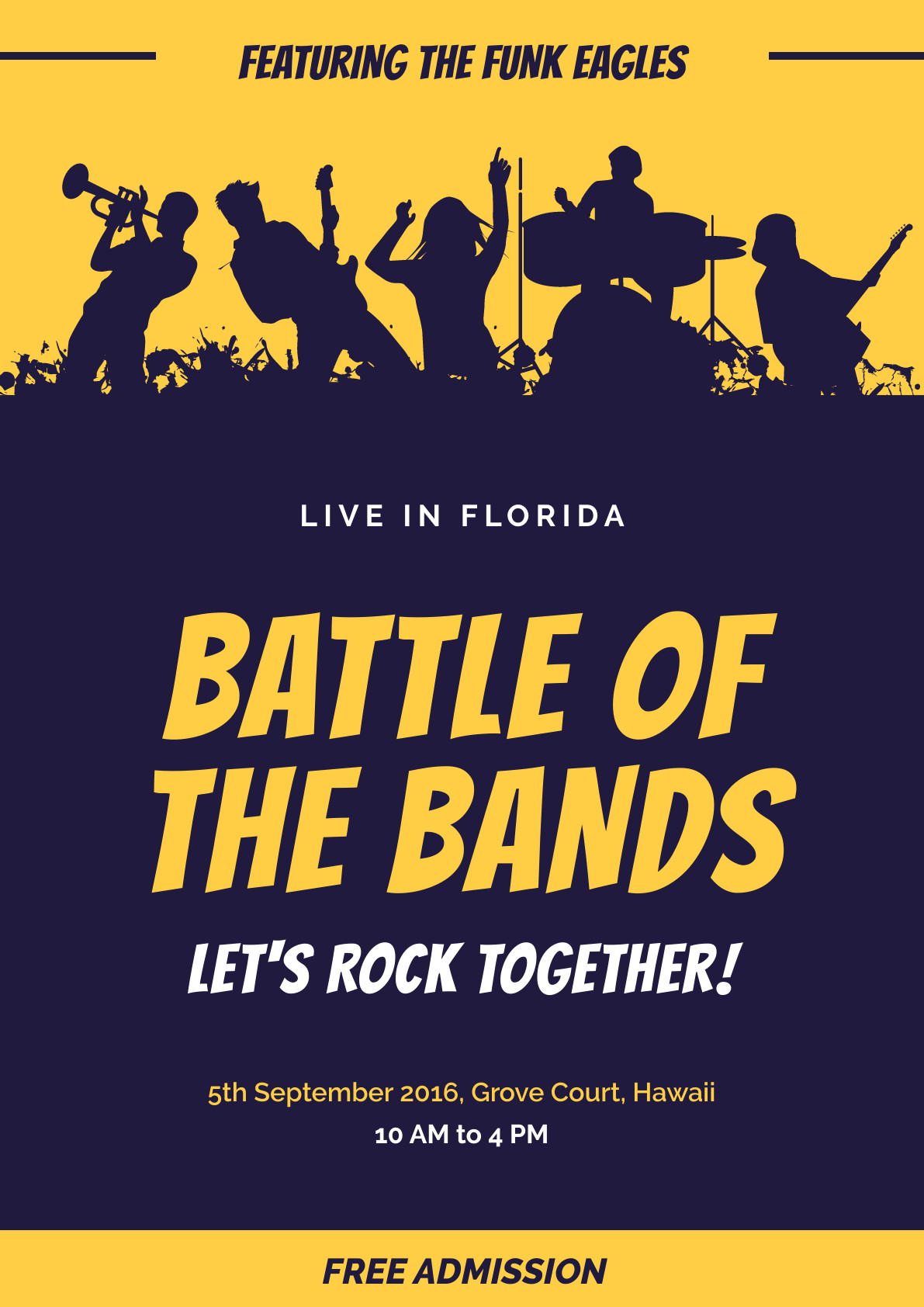 Battle of the Florida Bands – Poster Template 1191x1684 template