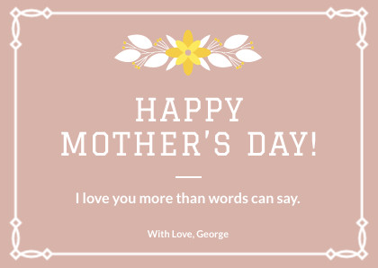 Happy Mother's Day Elegant Pink – Card Template 420x298 template