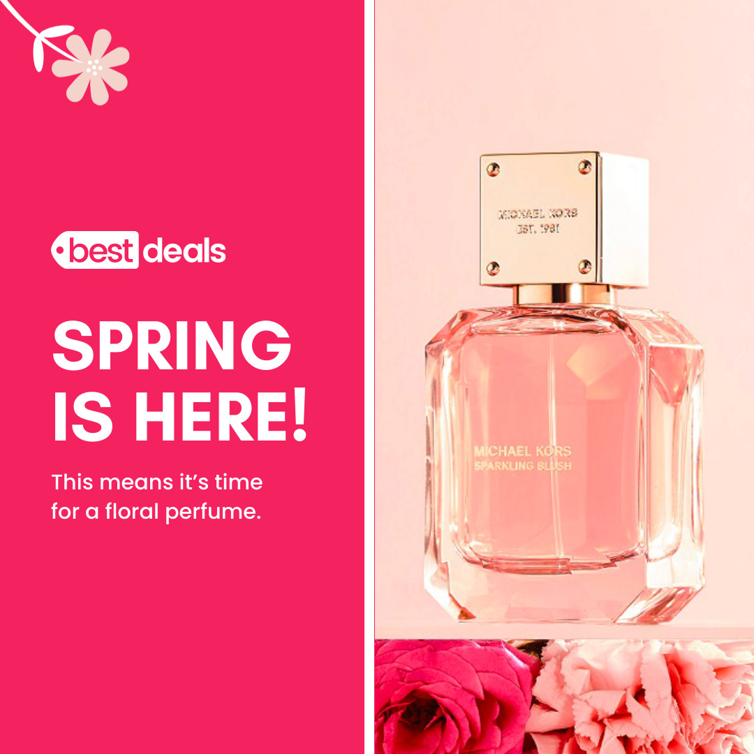 Spring Floral Perfume Time 1080x1080 template