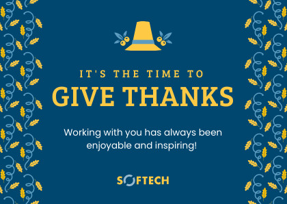 Time to Give Thanks Thanksgiving Card 420x298 template