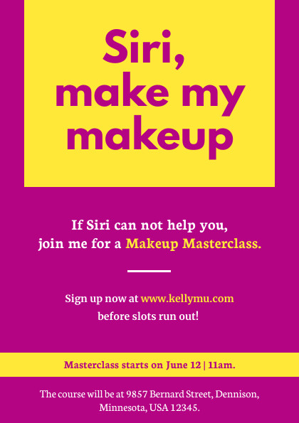 Siri make my Makeup – Flyer Template 420x595 template preview