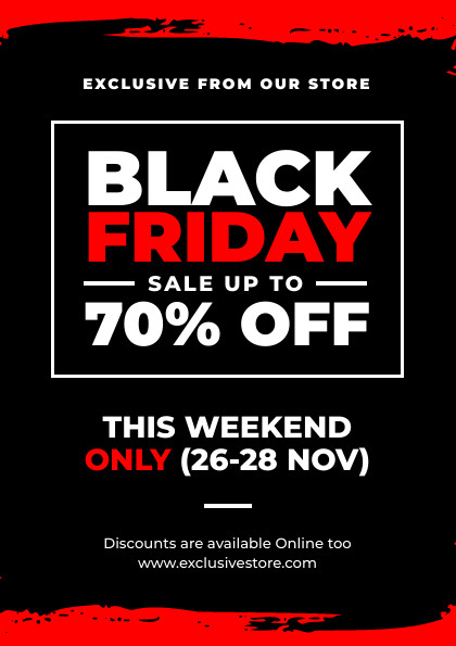 Exclusive Brushed Black Friday Flyer 420x595 template