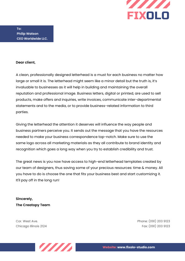 Fixolo Blue Pink – Letterhead Template 595x842 template