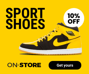 Yellow Sport Shoes Store Deal  300x250 template
